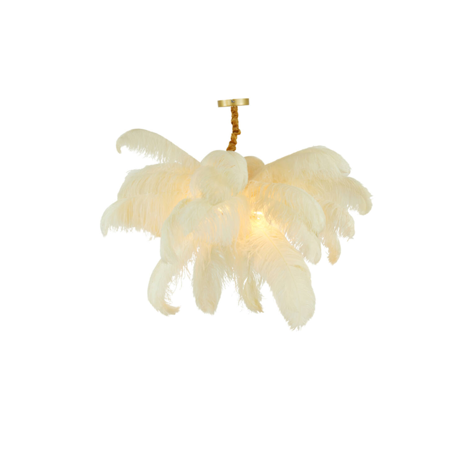 Suspension en rotin beige naturel rétro Light & Living Feather – Image 6