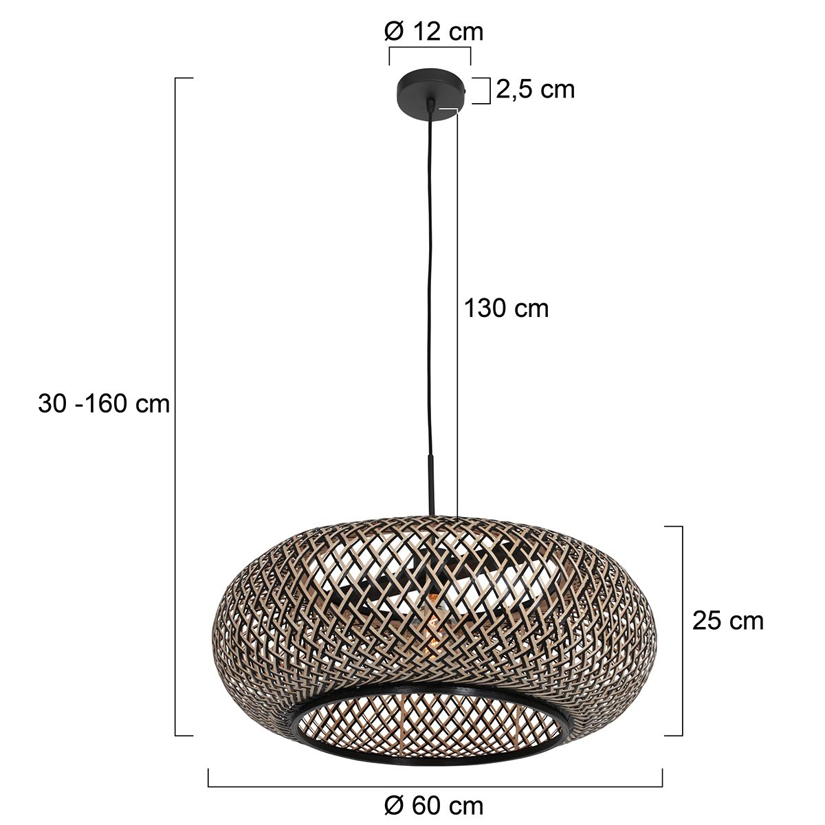 Suspension en rotin tressé Anne Lighting Sparkled Light – Image 7