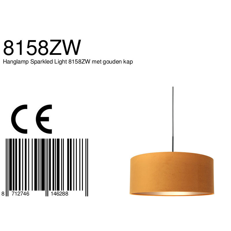 Suspension en velours ocre Steinhauer Sparkled light or et noir – Image 7