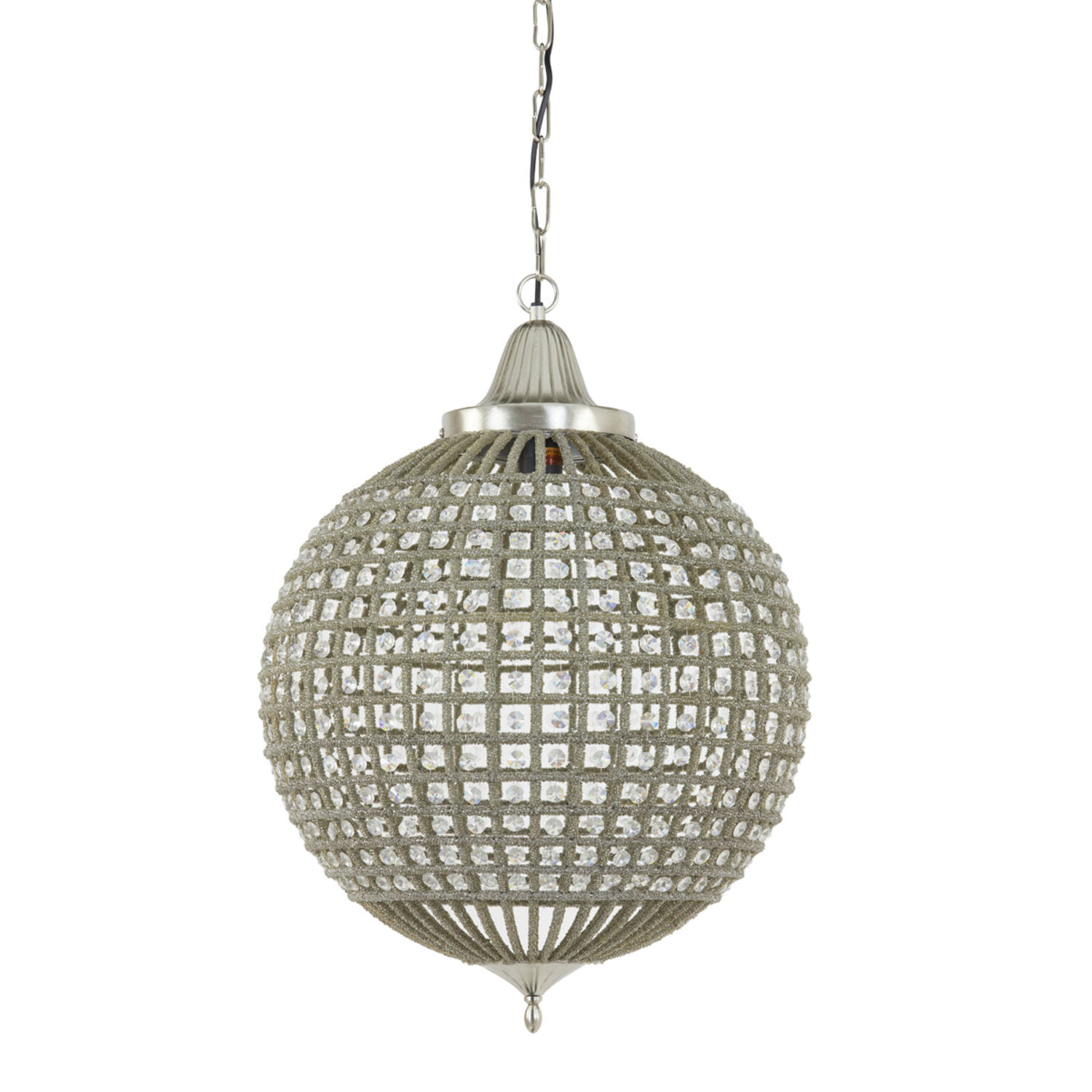 Suspension en verre fumé argenté orientale Light & Living Cheyenne – Image 2