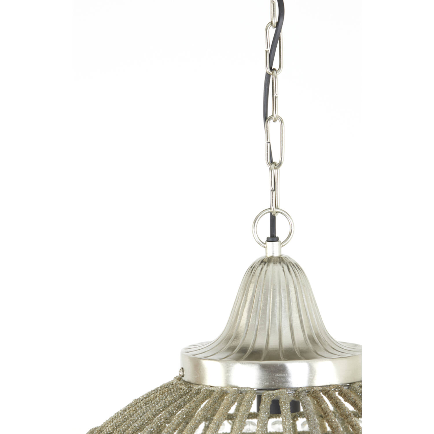 Suspension en verre fumé argenté orientale Light & Living Cheyenne – Image 4