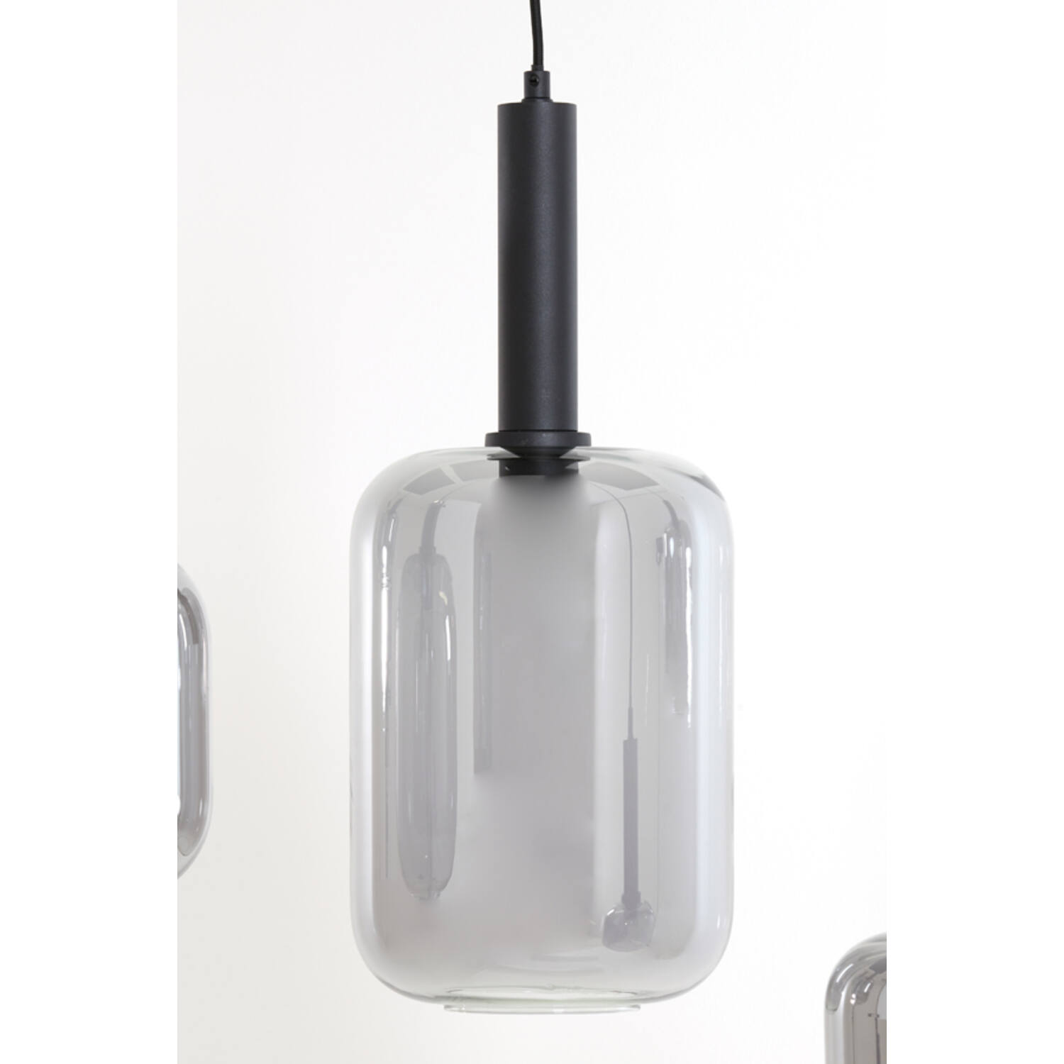 Suspension en verre fumé argenté rétro Light & Living Lekar – Image 4