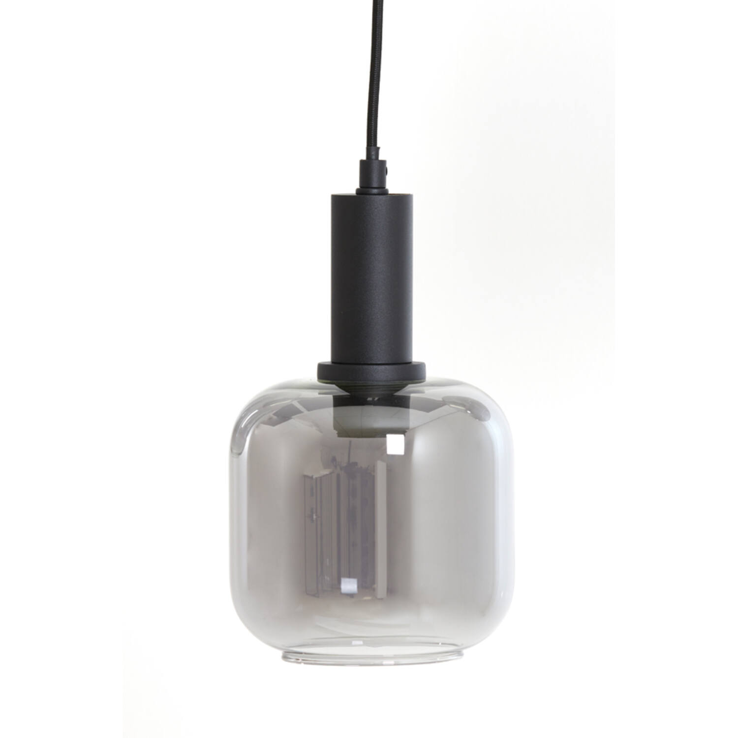 Suspension en verre fumé argenté rétro Light & Living Lekar – Image 5