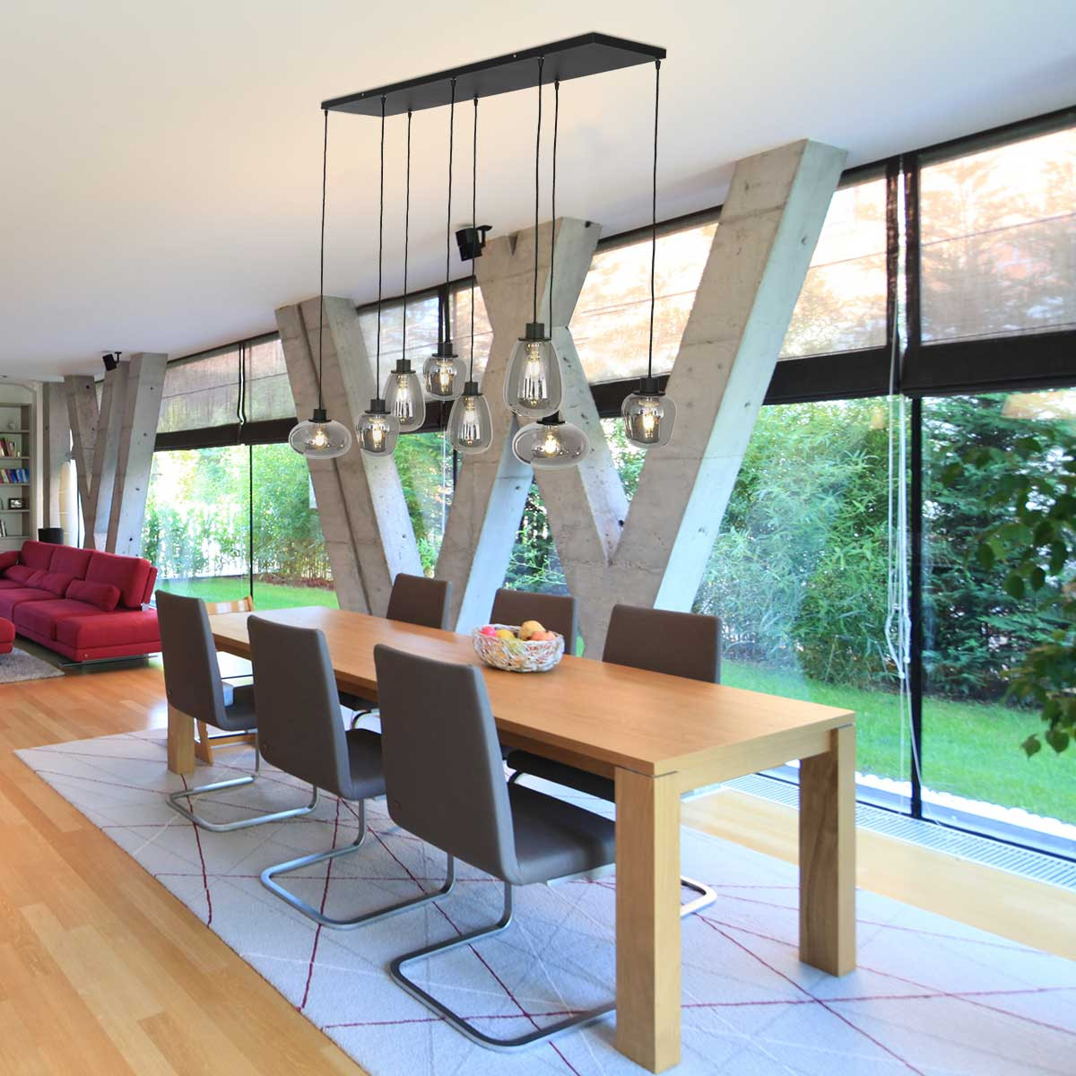 Suspension en verre fumé Steinhauer Reflexion noir – Image 17