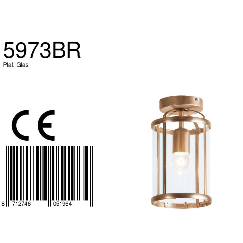 Suspension classique en bronze lanterne verre/métal Steinhauer Pimpernel – Image 7