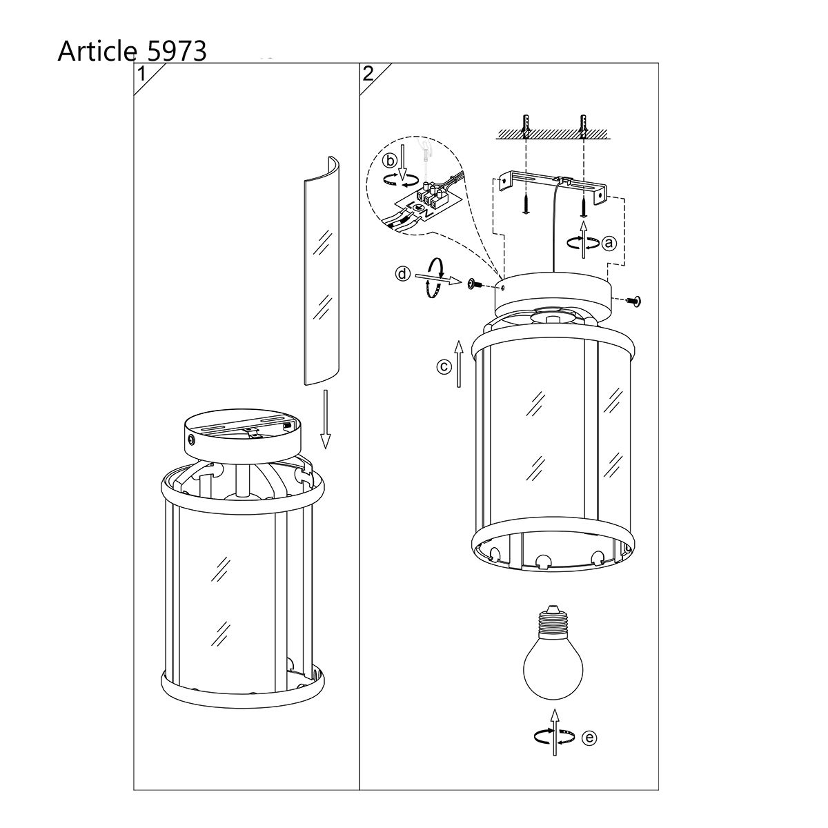 Suspension classique en bronze lanterne verre/métal Steinhauer Pimpernel – Image 8