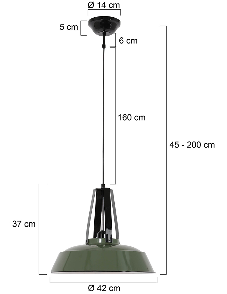 Suspension industrielle robuste Mexlite Luna vert – Image 6