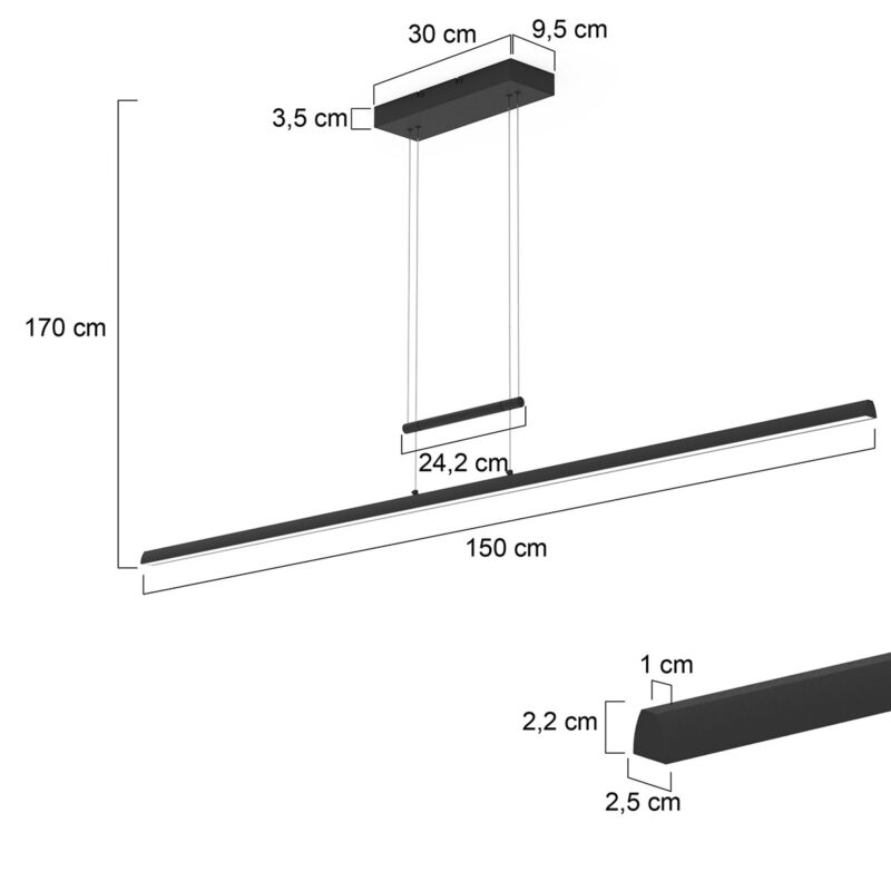 suspension-led-barre-noire-steinhauer-profilo-opaque-3318zw-2