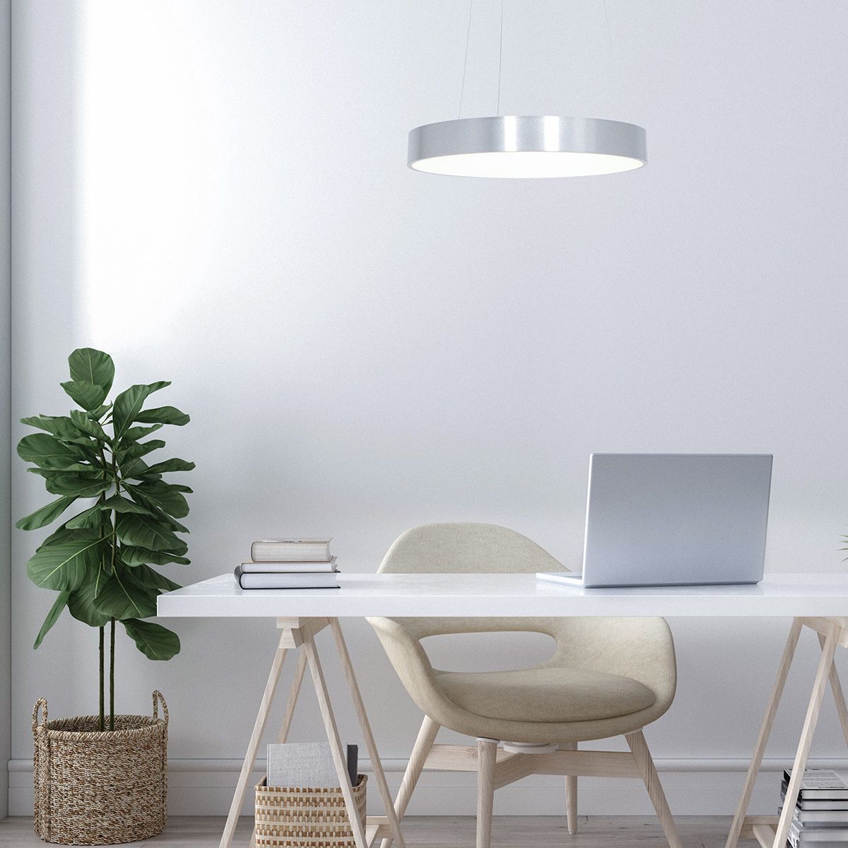 Suspension LED circulaire argent Steinhauer Ringlede – Image 4