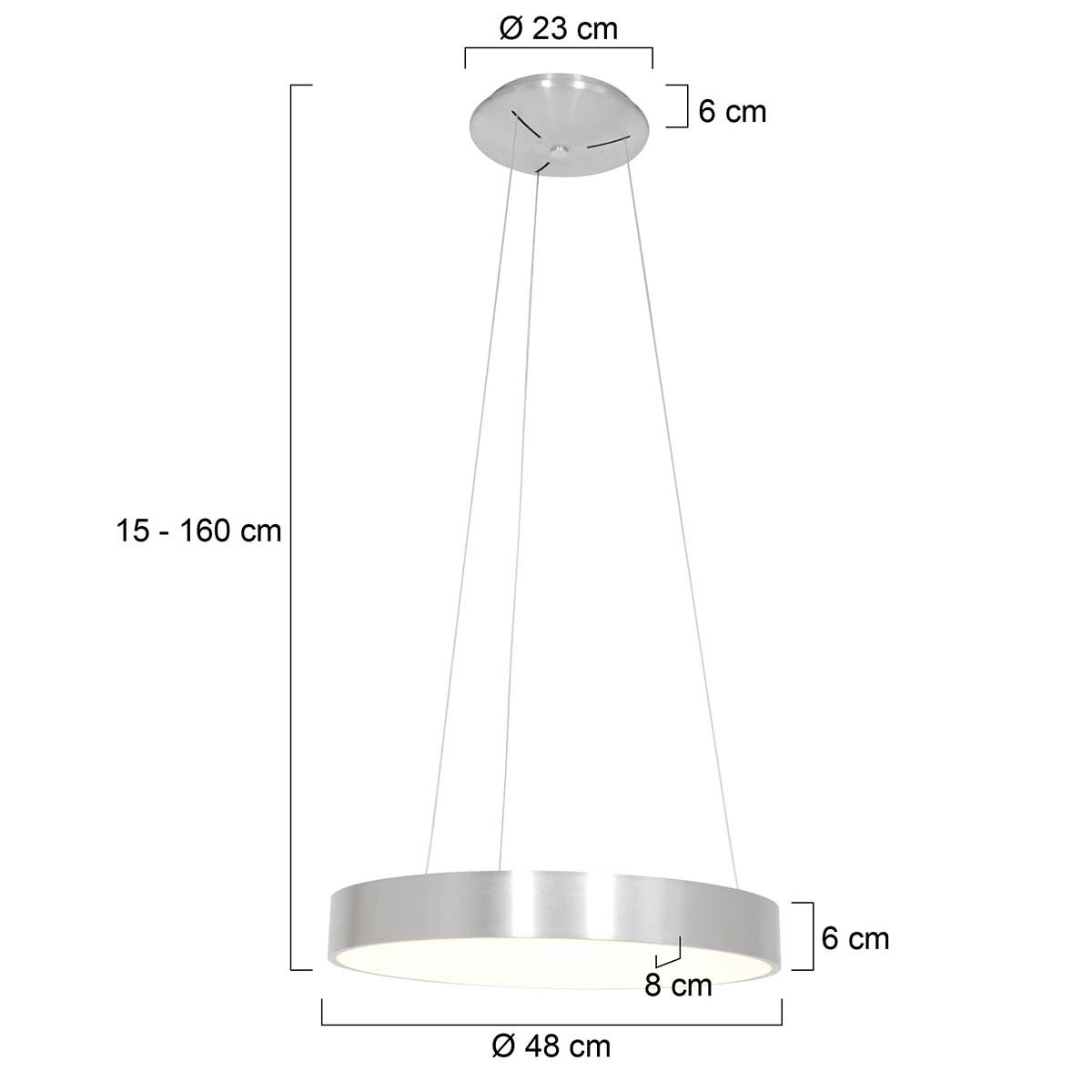 Suspension LED circulaire argent Steinhauer Ringlede – Image 8