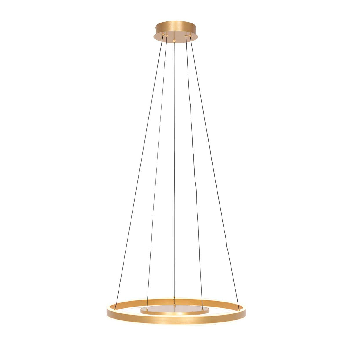 Suspension en métal doré moderne Steinhauer Ringlux – Image 10