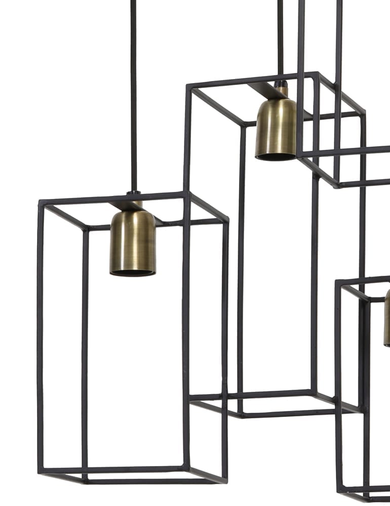 Suspension moderne à quatre lumières Light & Living Marley noire – Image 2