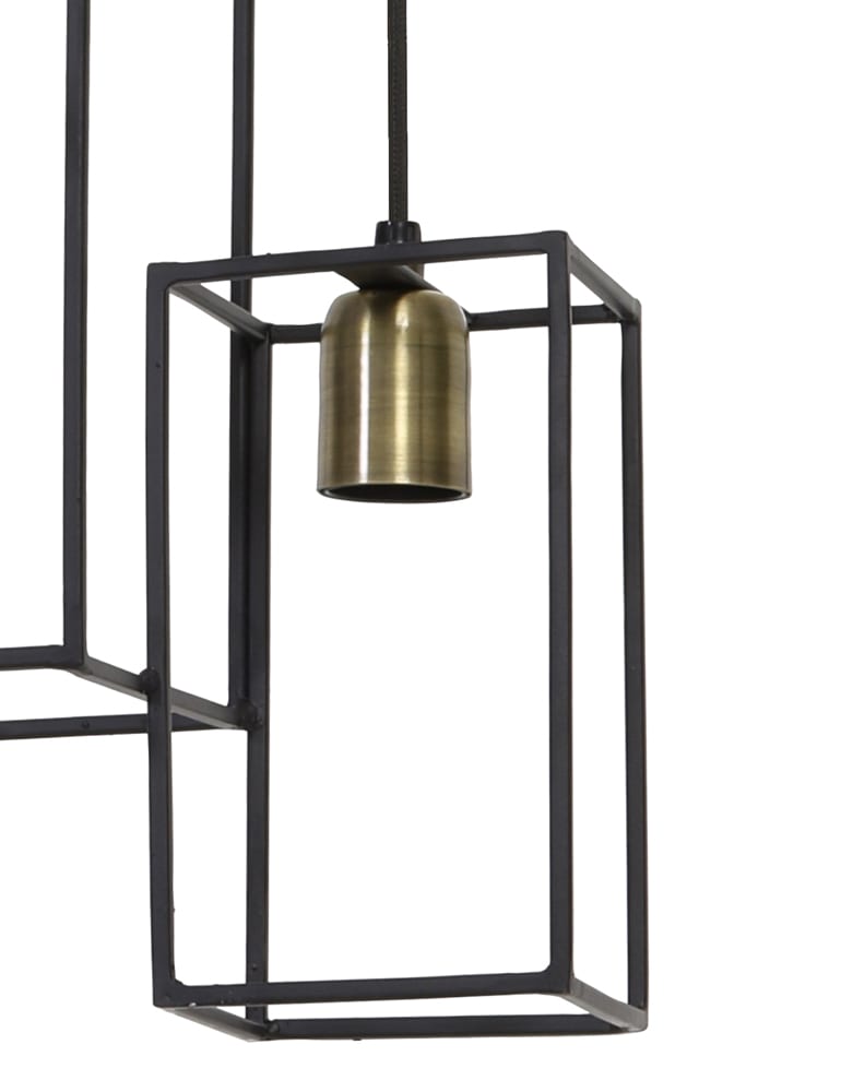 Suspension moderne à quatre lumières Light & Living Marley noire – Image 3