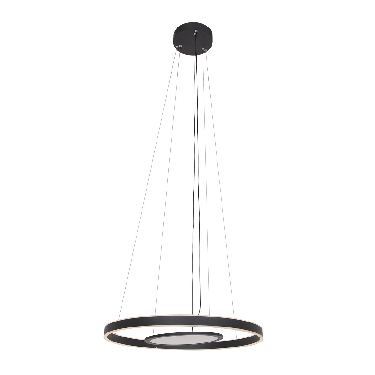 Suspension en métal noir moderne Steinhauer Ringlux – Image 15
