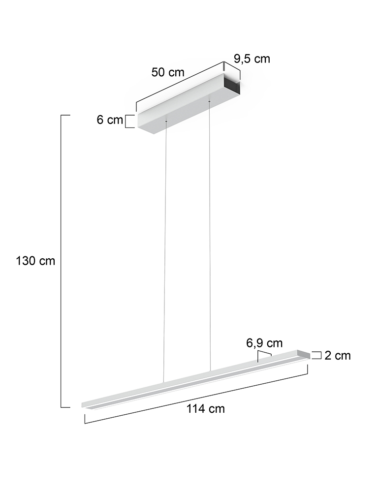 Suspension moderne en acrylique argenté Steinhauer Bande acier – Image 7