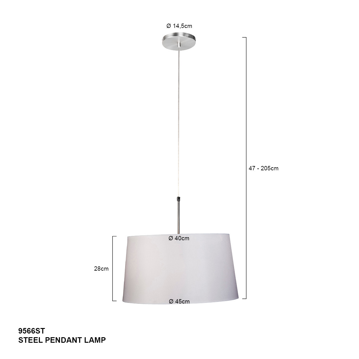 Suspension en métal blanc moderne Steinhauer Sparkled Light – Image 7