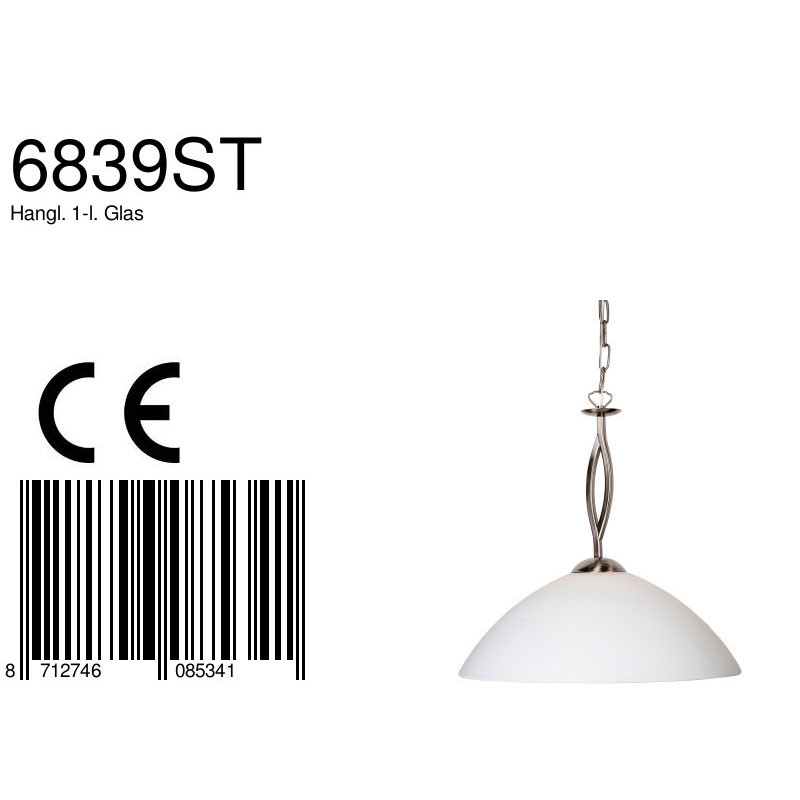 Suspension classique en acier abat-jour verre laiteux Steinhauer Capri – Image 8