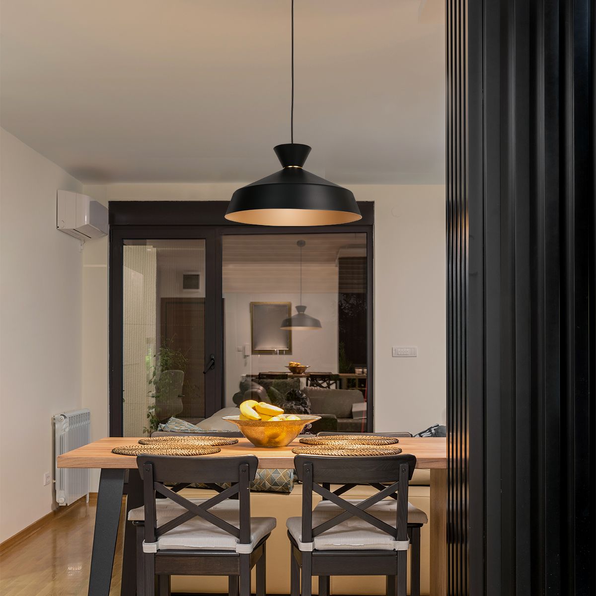 Suspension noire avec couleur cuivre Mexlite Skandina or et noir – Image 3