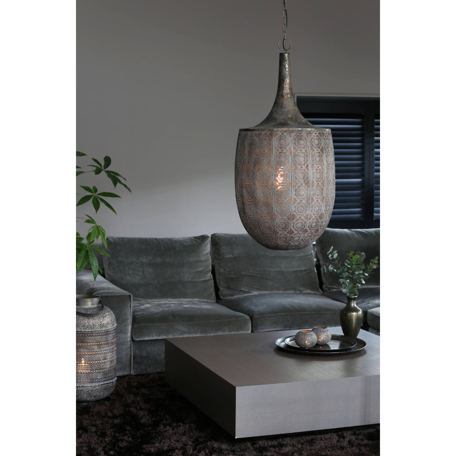 Suspension orientale ovale dorée Light & Living Tanya – Image 3
