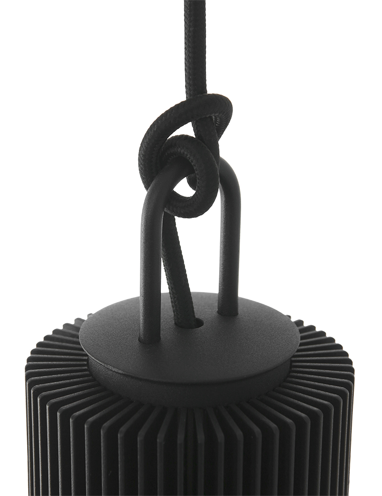 Suspension ovale avec abat-jour en verre fumé Steinhauer Flere noir – Image 3