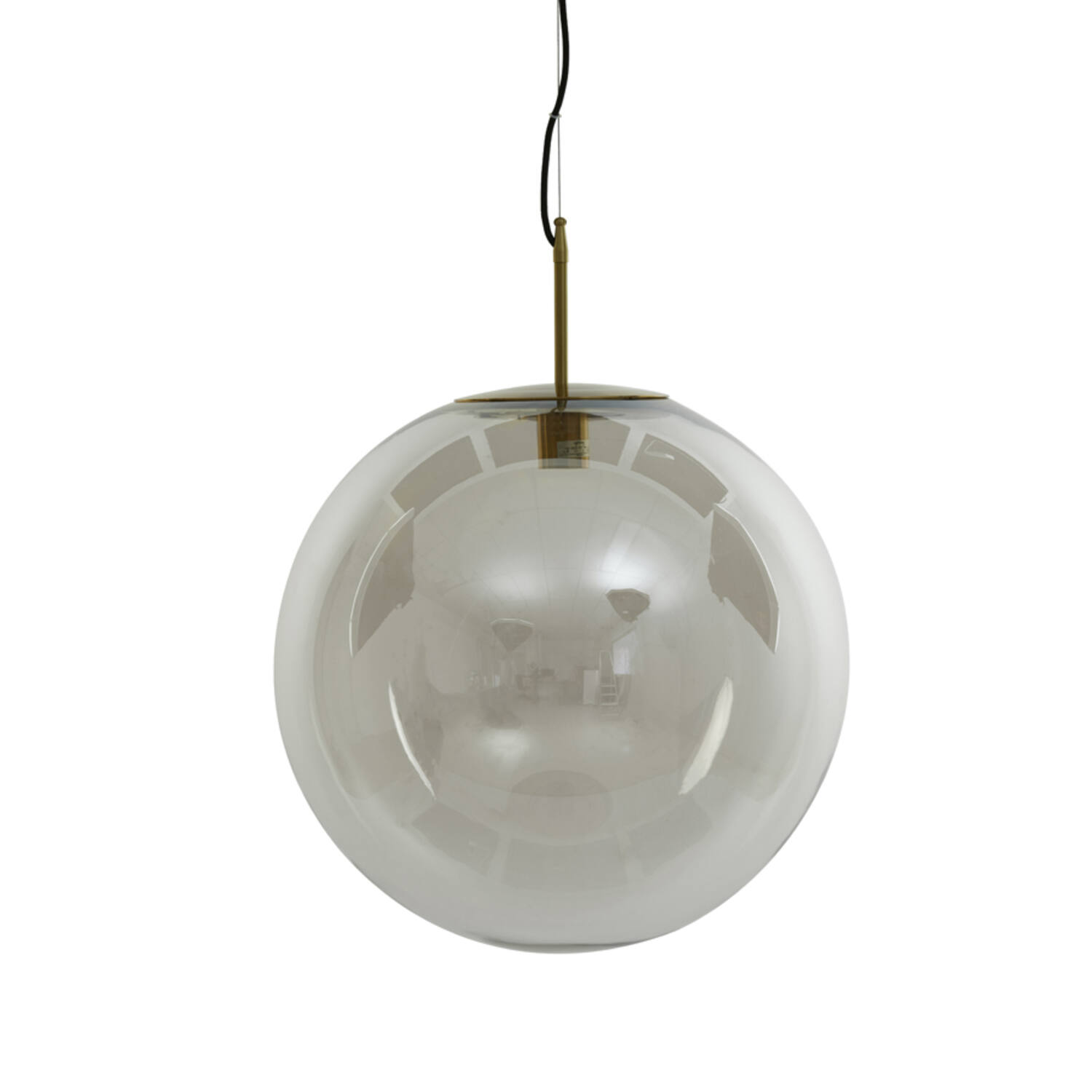 Suspension ovale en verre fumé doré rétro Light & Living Medina – Image 2