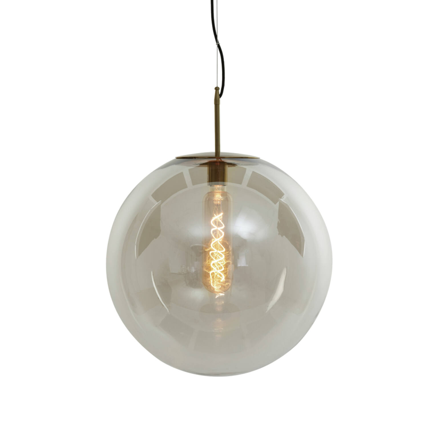 Suspension ovale en verre fumé doré rétro Light & Living Medina – Image 5