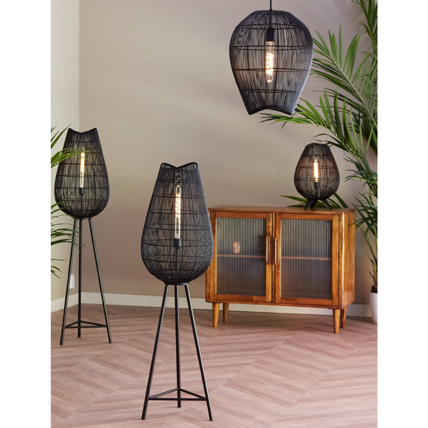 Suspension ovale noire rustique Light & Living Yumi – Image 3
