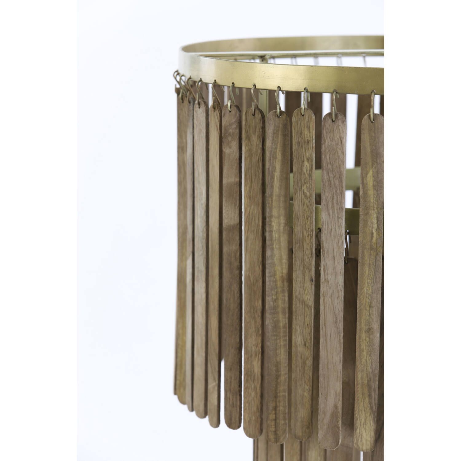 Suspension rétro en bois avec détails dorés Light & Living Gularo – Image 6