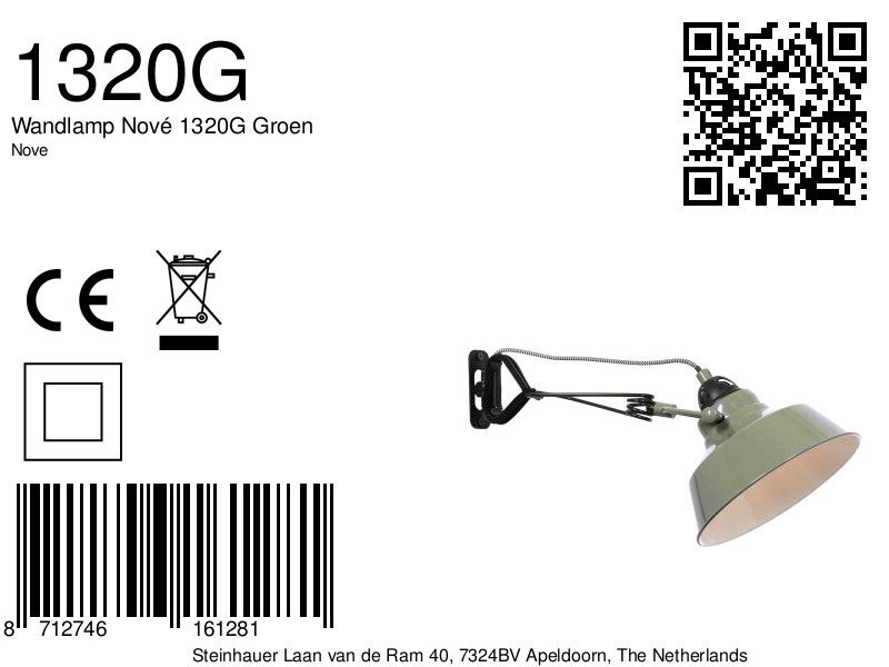 Applique murale industrielle en métal vert Mexlite Nove – Image 8