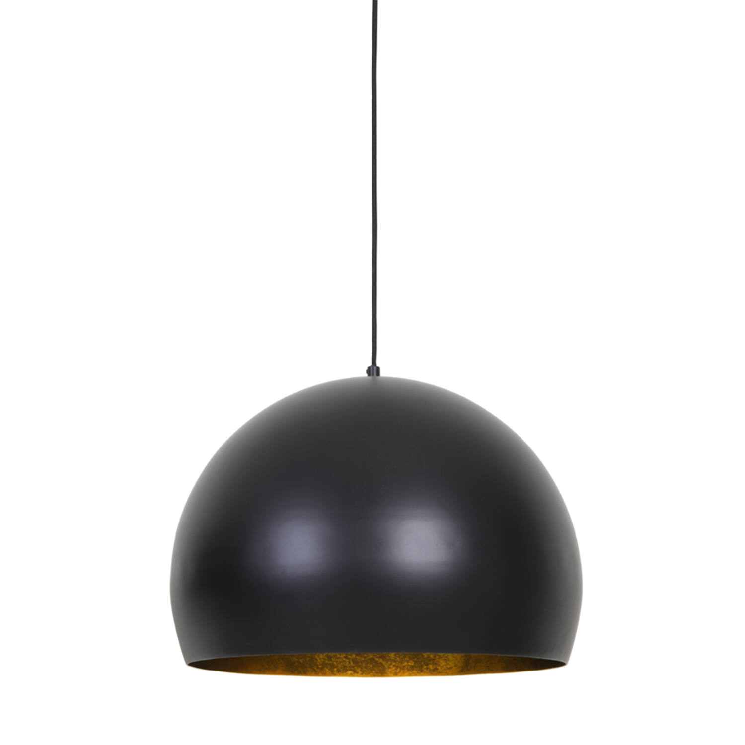 Suspension rétro noire en forme de boule avec des accents dorés Light & Living Jaicey – Image 2