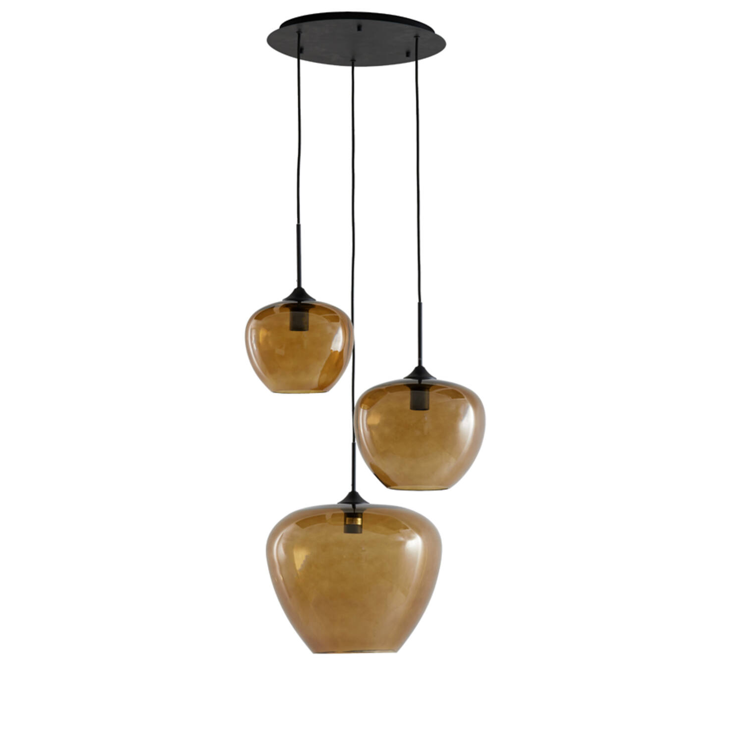 Suspension rétro noire en verre avec quatre globes Light & Living Mayson – Image 2