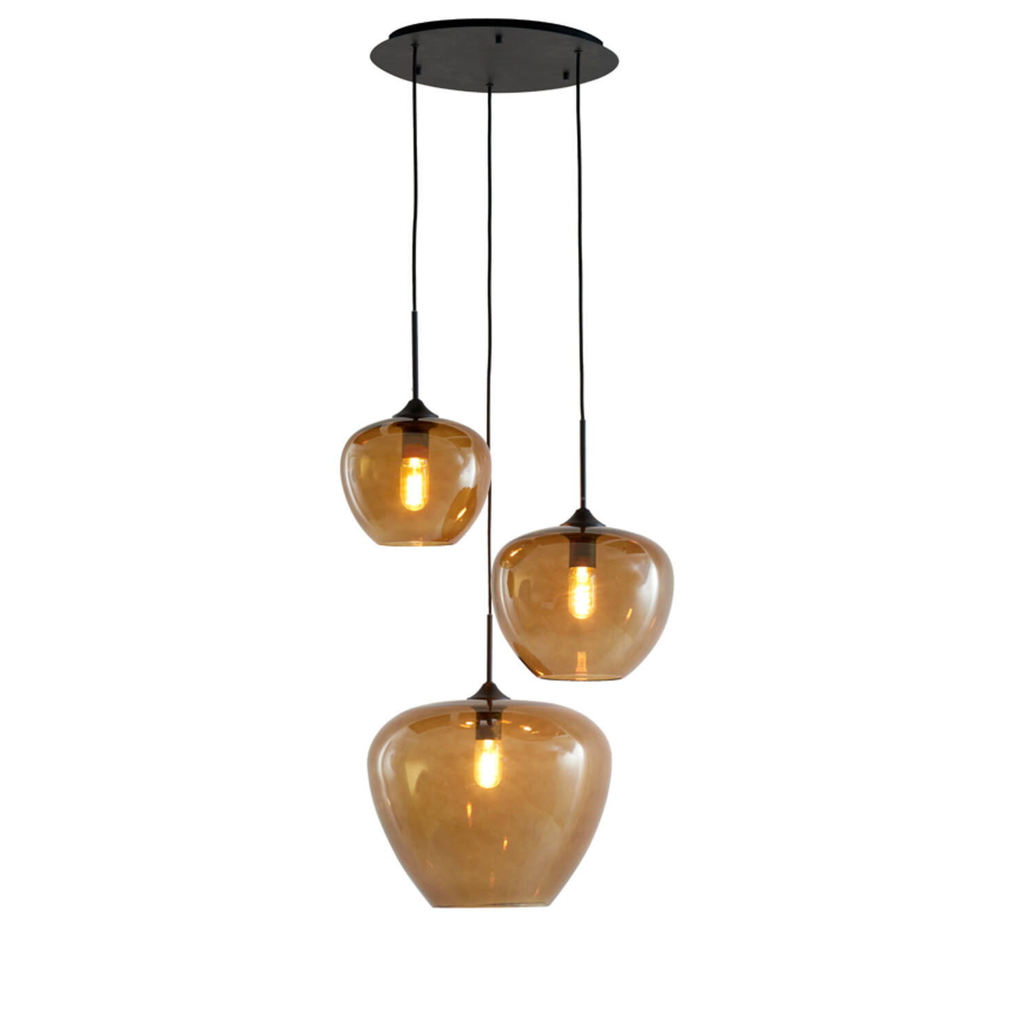 Suspension rétro noire en verre avec quatre globes Light & Living Mayson – Image 4
