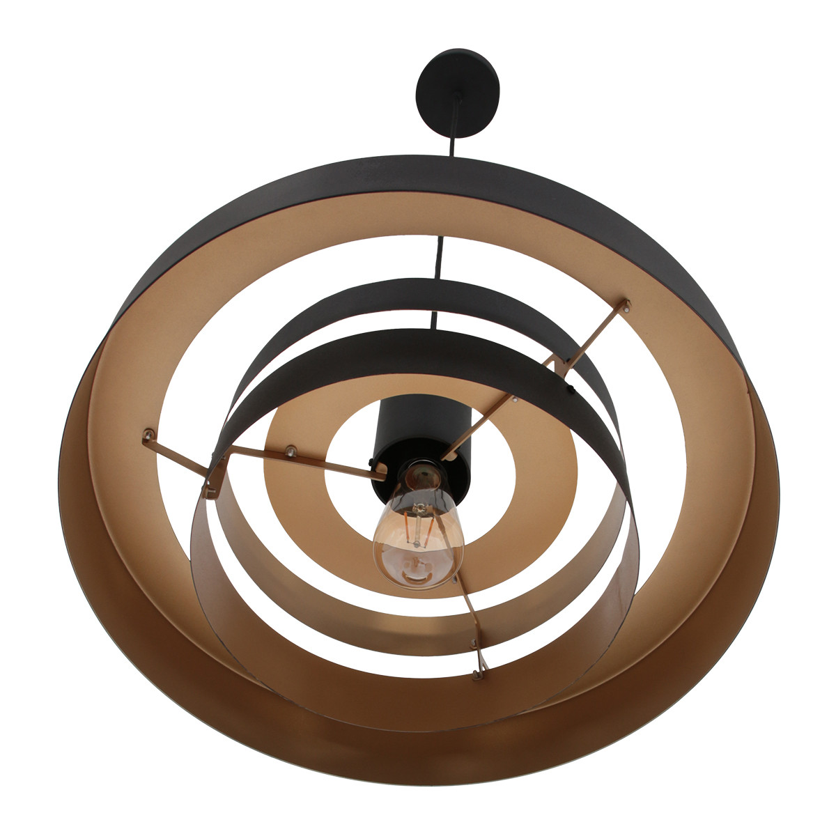 Suspension ronde anneaux Anne Lighting Flinter noir intérieur doré – Image 10