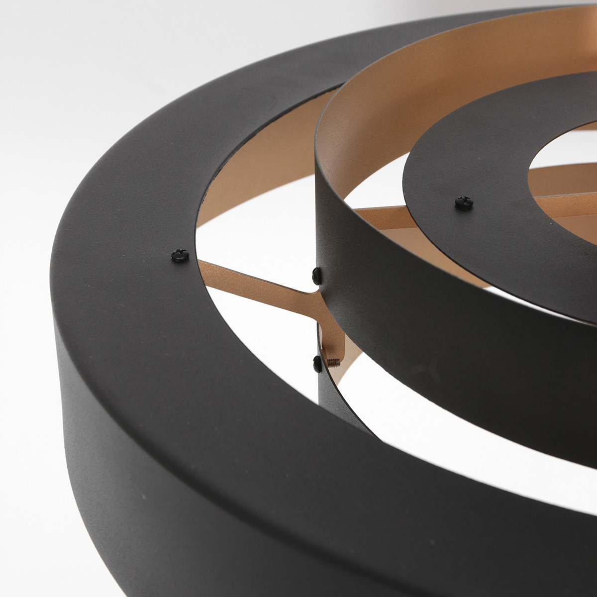 Suspension ronde anneaux Anne Lighting Flinter noir intérieur doré – Image 5