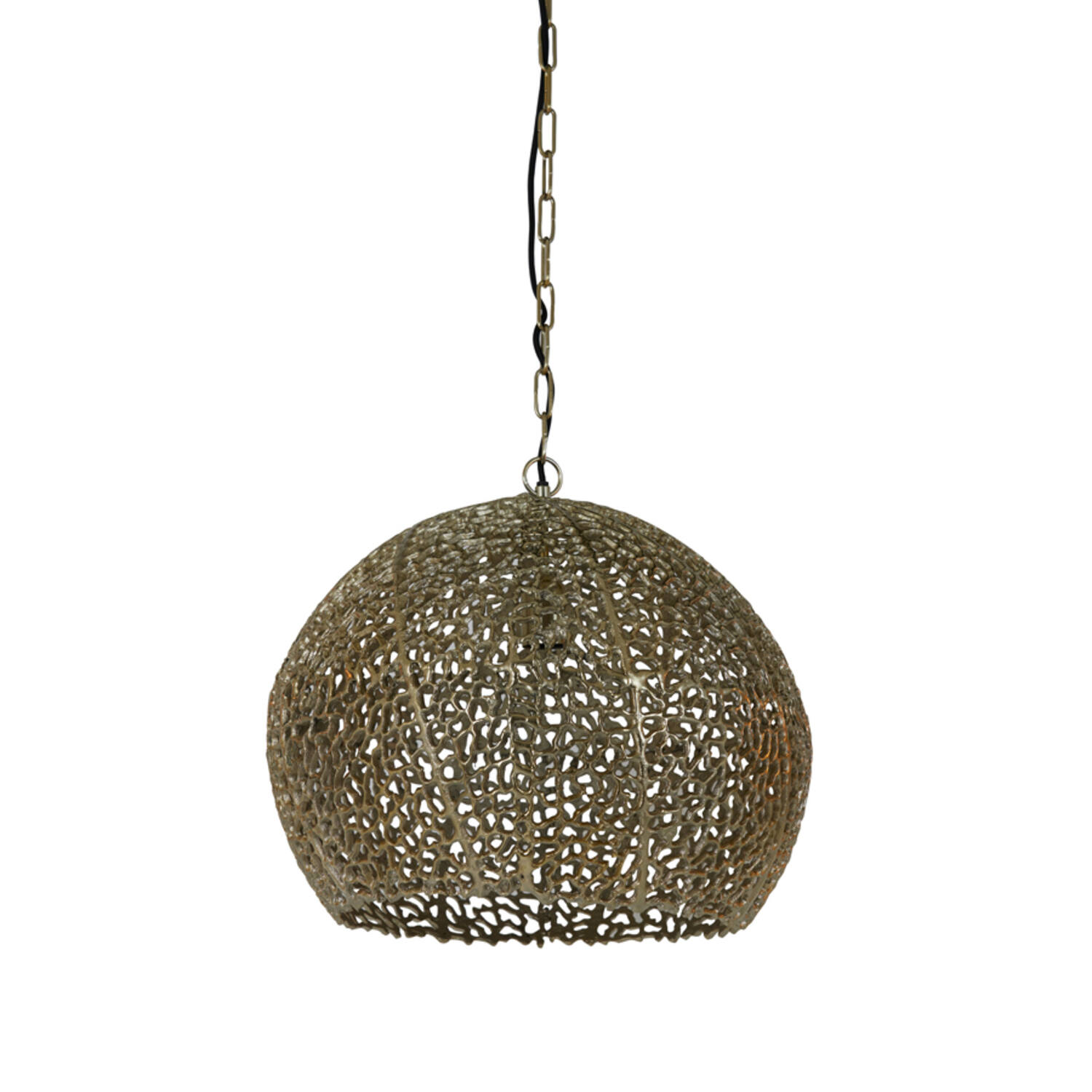 Suspension rustique en laiton en forme de globe Light & Living Sinula – Image 2
