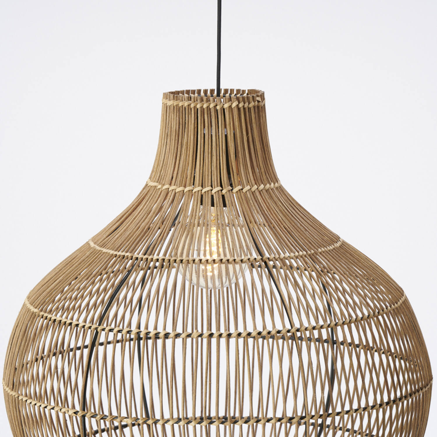 Suspension rustique en rotin forme sphère Light & Living Pacino – Image 5