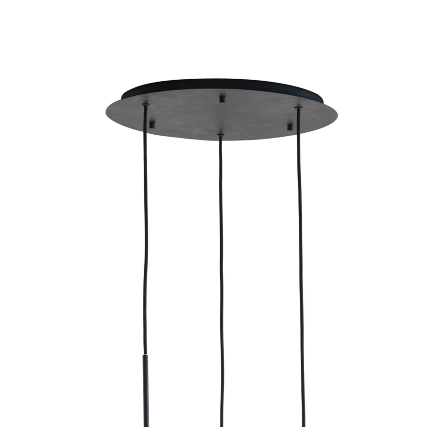 Lampe suspendue rétro en verre fumé noir à trois points lumineux Light & Living Mayson – Image 3