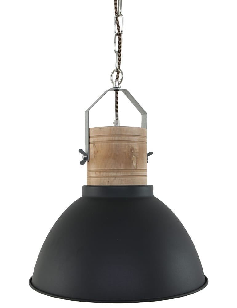 Suspension industrielle en bois noir Mexlite Emile – Image 3