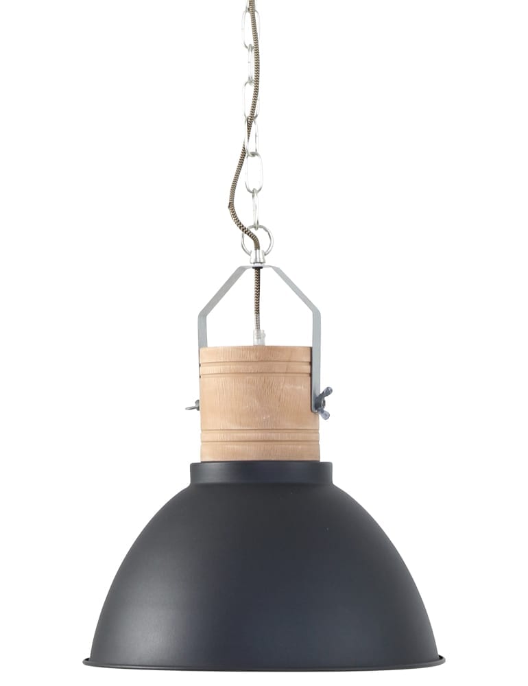 Suspension industrielle en bois noir Mexlite Emile – Image 4