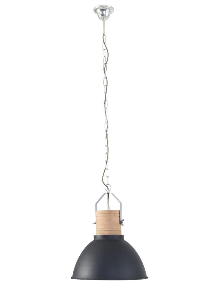 Suspension industrielle en bois noir Mexlite Emile – Image 9