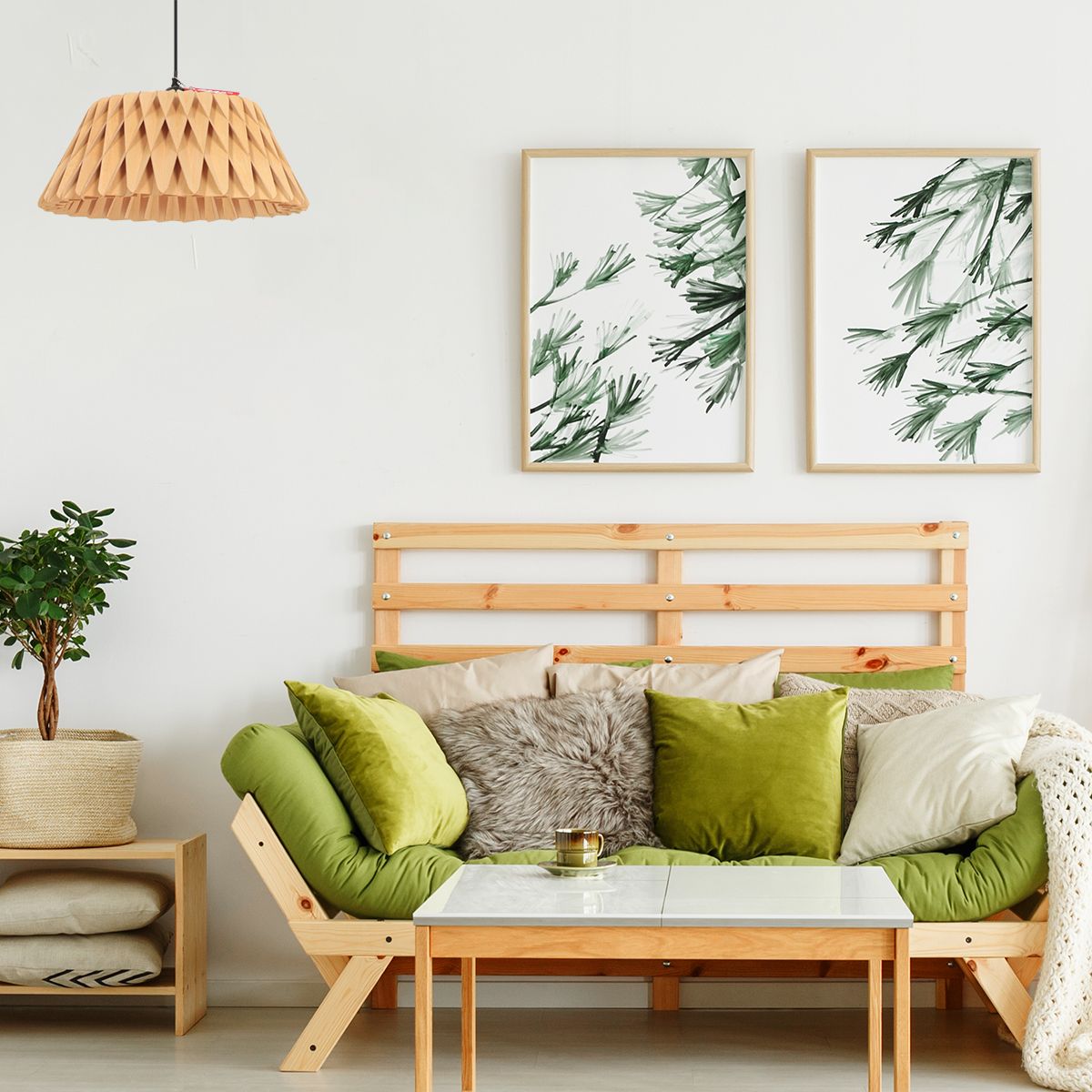 Suspension en bois naturel tendance Anne Light & Home Maze – Image 3