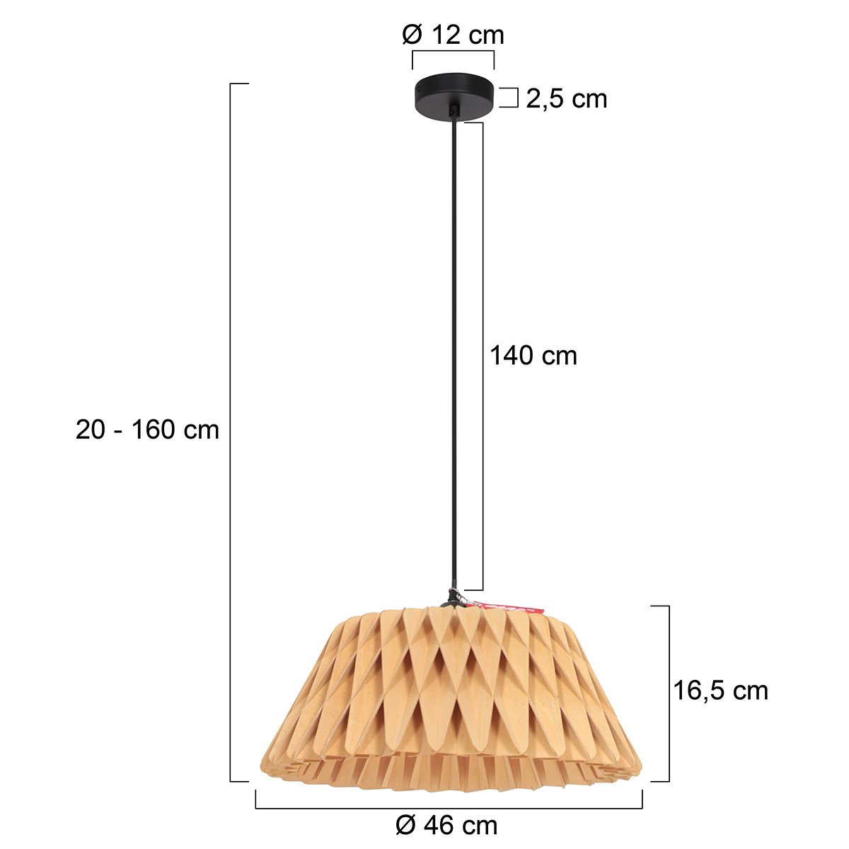Suspension en bois naturel tendance Anne Light & Home Maze – Image 7