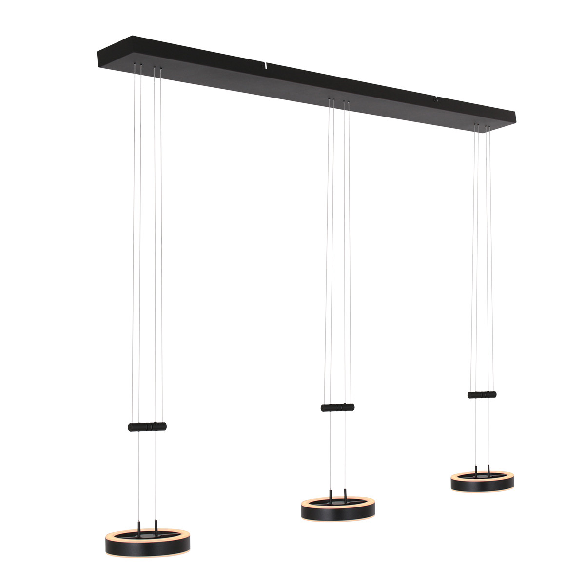 Suspension triple à design contemporain Steinhauer Piola transparent et noir – Image 10