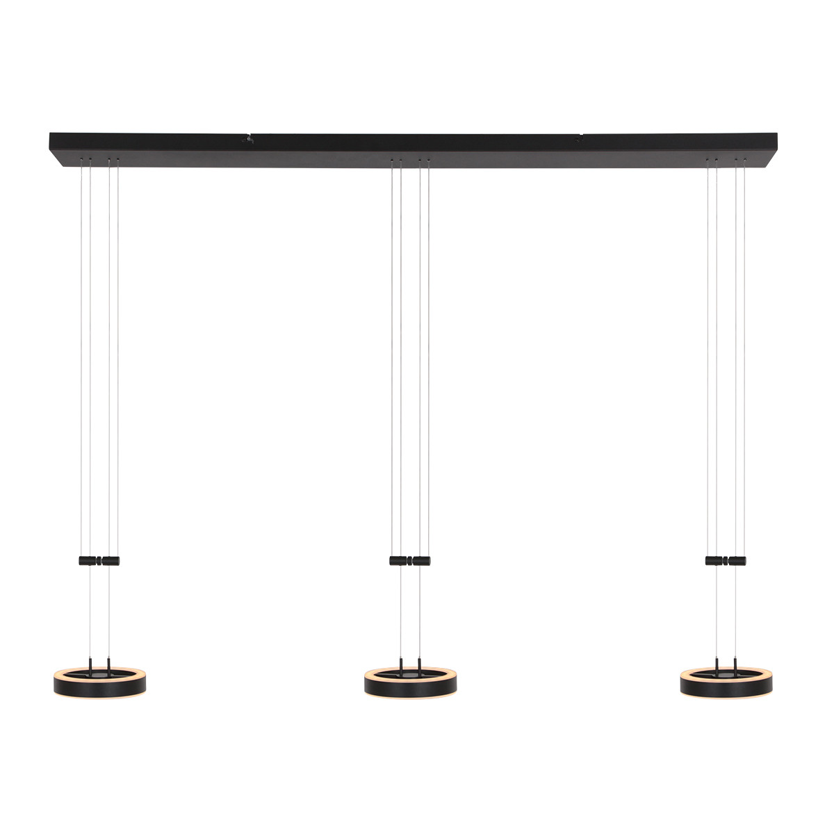 Suspension triple à design contemporain Steinhauer Piola transparent et noir – Image 14