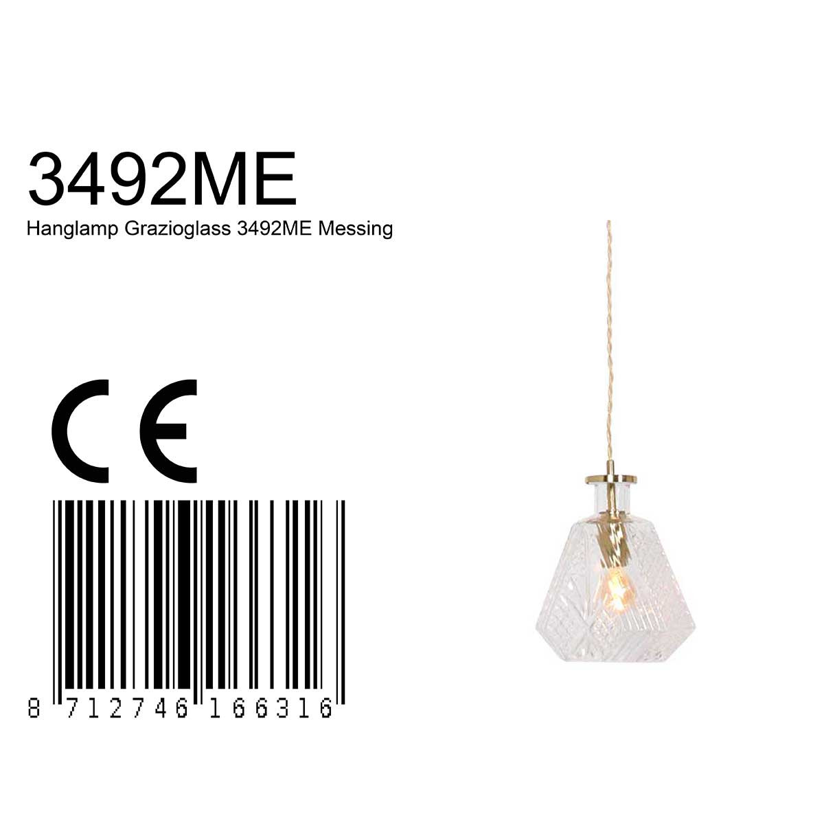 Suspension tendance en laiton en forme de bouteille en verre Mexlite Grazio Glass – Image 8