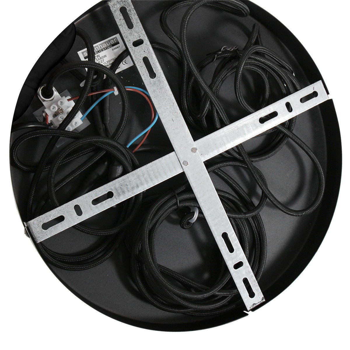 Suspension moderne en métal et verre noir Steinhauer Reflexion – Image 20