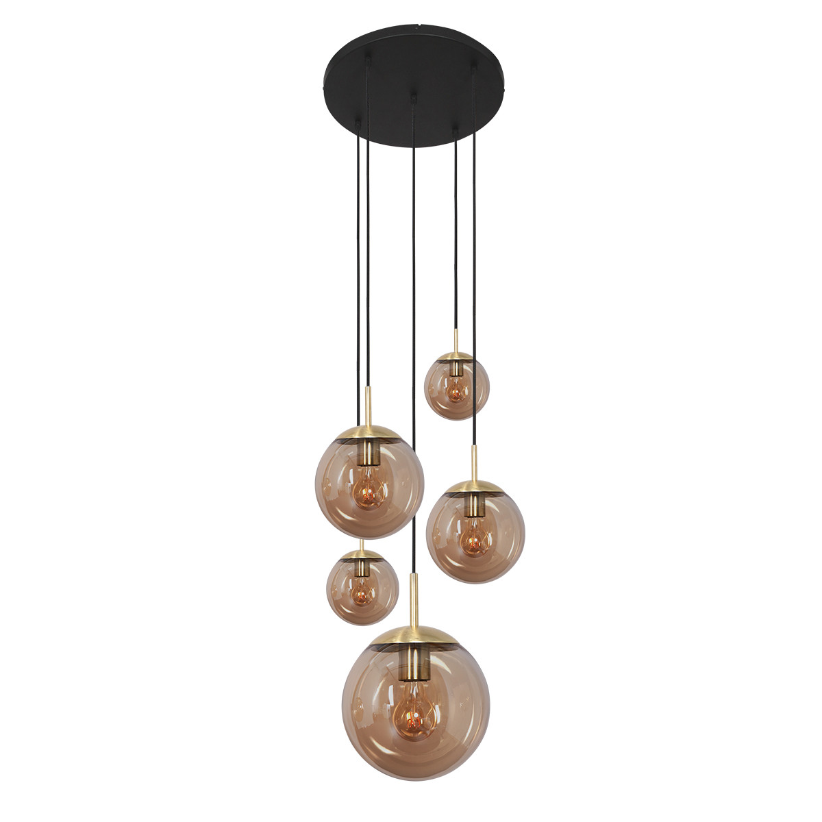 Suspension moderne en verre ambré et métal Steinhauer Bollique – Image 11