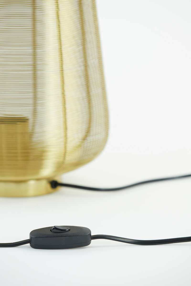 Lampe de table rustique dorée à mailles fines Light & Living Adeta – Image 8