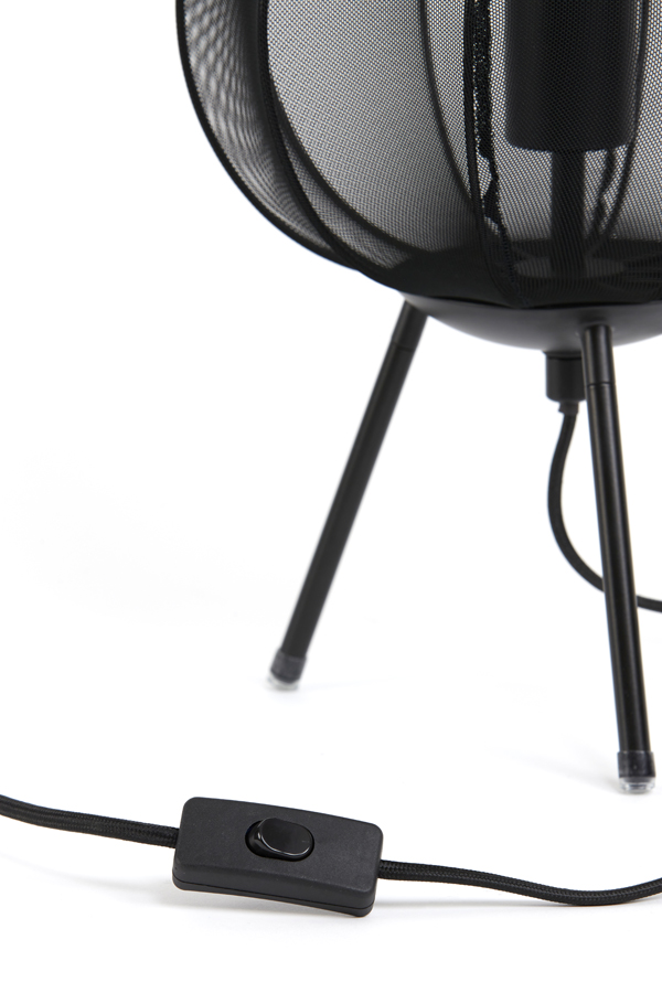 Lampe de table ovale noire moderne Light & Living Plumeria – Image 4