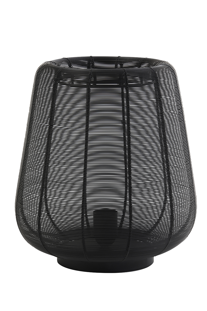 Lampe de table rustique noire à mailles fines Light & Living Adeta – Image 3